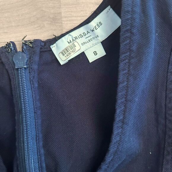 Marissa Webb Collective Navy Tie Waist Dress Size 8 - Picture 5 of 7